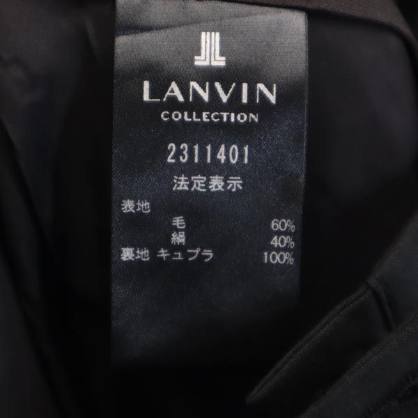 LANVIN ランバン 日本製 センタープレス スラックスパンツ 36 ブラック レディース