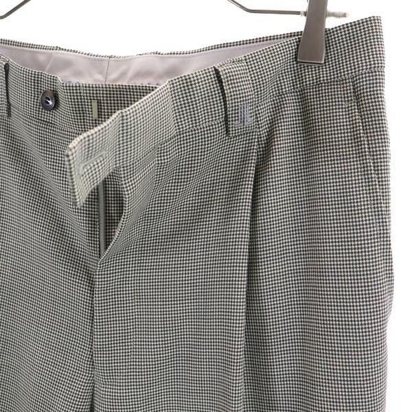 LANVIN ランバン 日本製 ウール スラックスパンツ 82 ブラック×ホワイト メンズ