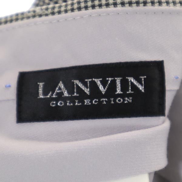 LANVIN ランバン 日本製 ウール スラックスパンツ 82 ブラック×ホワイト メンズ