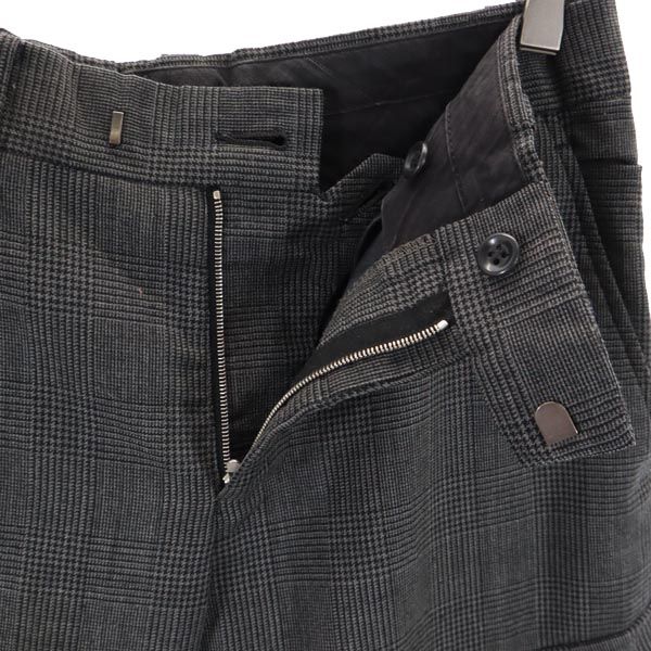 SOPHNET. ソフネット 日本製 ウールブレンド チェック柄 スラックスパンツ S グレー メンズ