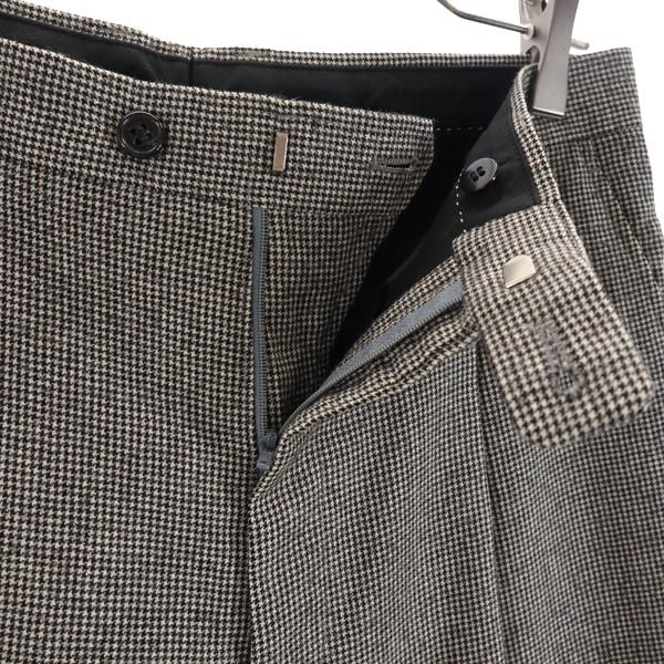 LANVIN ランバン 日本製 ウール 千鳥柄 スラックスパンツ 82 グレー メンズ