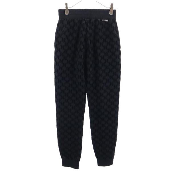 未使用 KARL LAGERFELD カールラガーフェルド 総柄 スウェットパンツ XS ブラック UNISEX ALLOVER KL FLOCK SWEATS メンズ