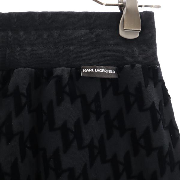 未使用 KARL LAGERFELD カールラガーフェルド 総柄 スウェットパンツ XS ブラック UNISEX ALLOVER KL FLOCK SWEATS メンズ