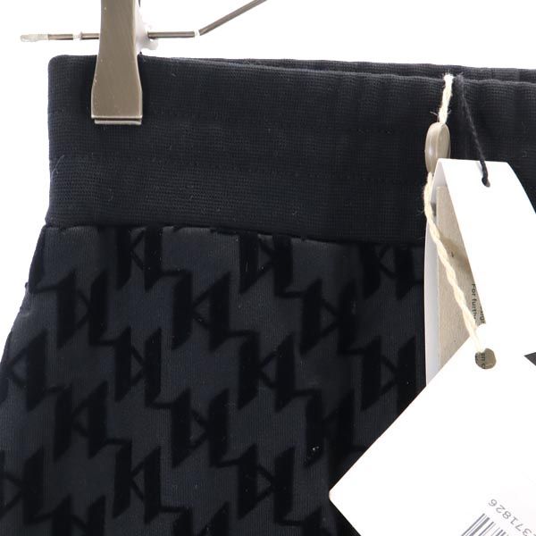 未使用 KARL LAGERFELD カールラガーフェルド 総柄 スウェットパンツ XS ブラック UNISEX ALLOVER KL FLOCK SWEATS メンズ