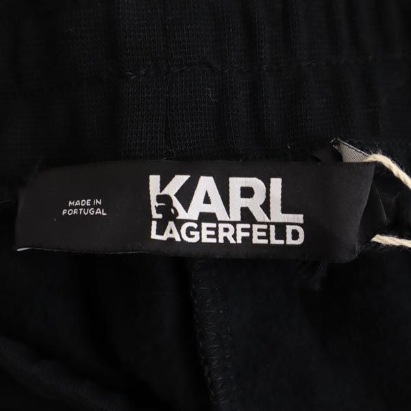 未使用 KARL LAGERFELD カールラガーフェルド 総柄 スウェットパンツ XS ブラック UNISEX ALLOVER KL FLOCK SWEATS メンズ