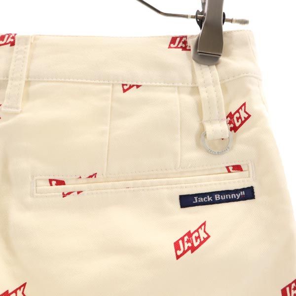 Jack Bunny!! ジャックバニー ロゴプリント ゴルフ ロングパンツ 0 アイボリー系 レディース