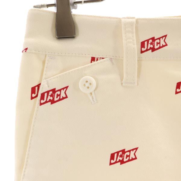 Jack Bunny!! ジャックバニー ロゴプリント ゴルフ ロングパンツ 0 アイボリー系 レディース