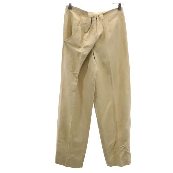 Emporio Armani エンポリオアルマーニ イタリア戦 リネンブレンド ロングパンツ 42 ベージュ系 レディース