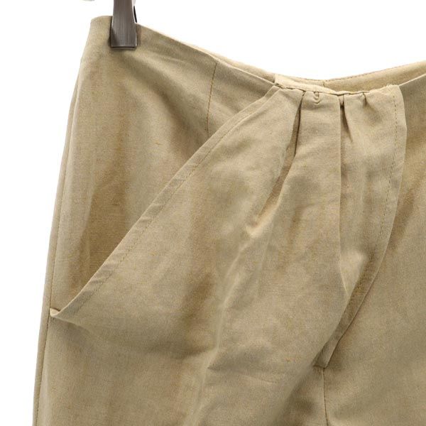 Emporio Armani エンポリオアルマーニ イタリア戦 リネンブレンド ロングパンツ 42 ベージュ系 レディース