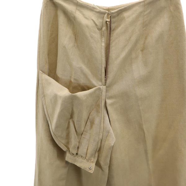 Emporio Armani エンポリオアルマーニ イタリア戦 リネンブレンド ロングパンツ 42 ベージュ系 レディース