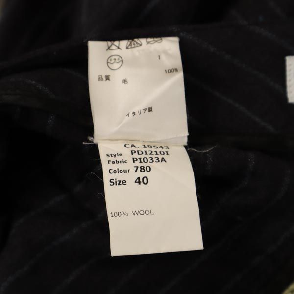 Paul Smith ポールスミス イタリア製 ウール ストライプ柄 スラックスパンツ 40 グレー系 レディース