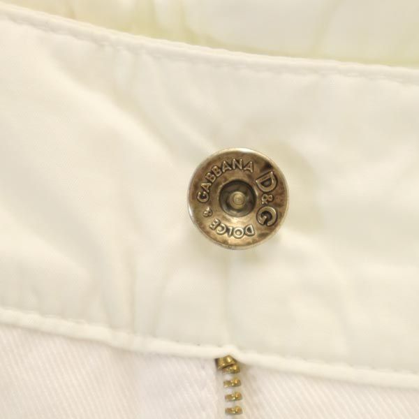 DOLCE&GABBANA ドルチェアンドガッバーナ クロップド デニムパンツ w24 ホワイト ジーンズ ダメージ加工 切替 レディース