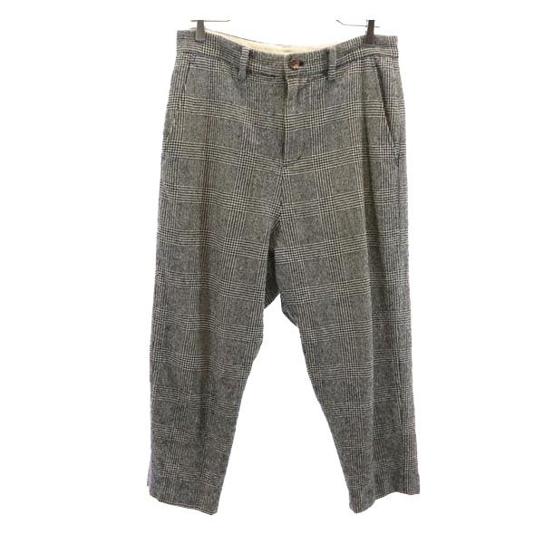 DIGAWEL ディガウェル ウールブレンド グレンチェック クロップドパンツ グレー系 メンズ