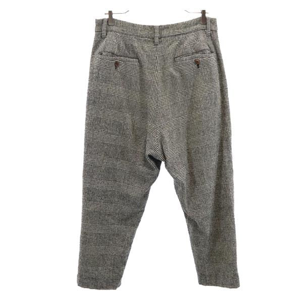 DIGAWEL ディガウェル ウールブレンド グレンチェック クロップドパンツ グレー系 メンズ