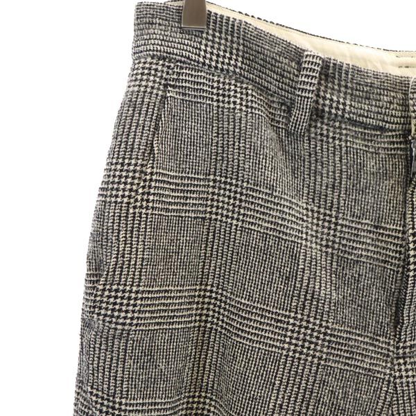 DIGAWEL ディガウェル ウールブレンド グレンチェック クロップドパンツ グレー系 メンズ