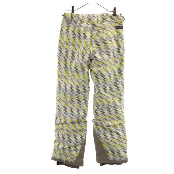 パタゴニア 総柄 中綿 パンツ XL 14 ホワイト系 patagonia アウトドア スキー スノーボード キッズ