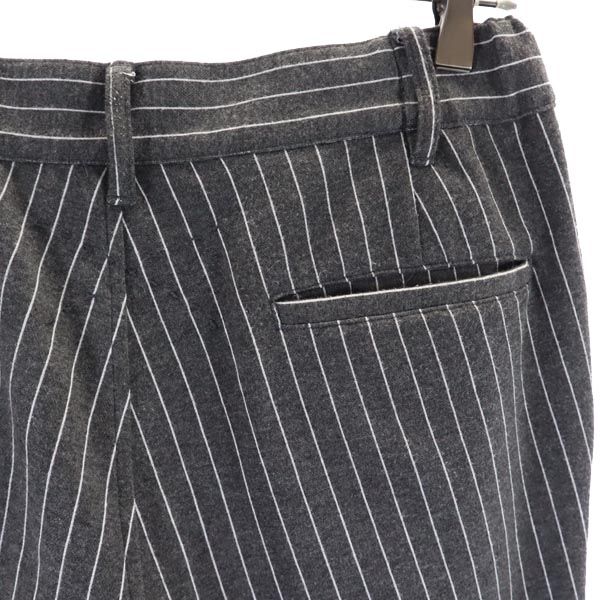 SUPERTHANKS スーパーサンクス ストライプ柄 パンツ S グレー×ホワイト メンズ