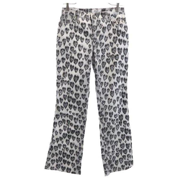 MOSCHINO JEANS モスキーノ ジーンズ 総柄 フレアパンツ グレー系 レディース