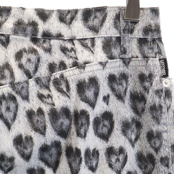MOSCHINO JEANS モスキーノ ジーンズ 総柄 フレアパンツ グレー系 レディース
