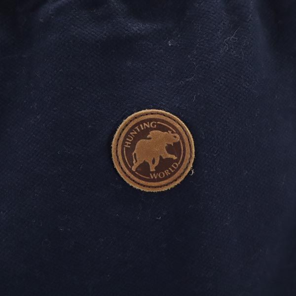 HUNTING WORLD ハンティングワールド イタリア製 ワイドパンツ 40 ネイビー ウエストゴム レディース