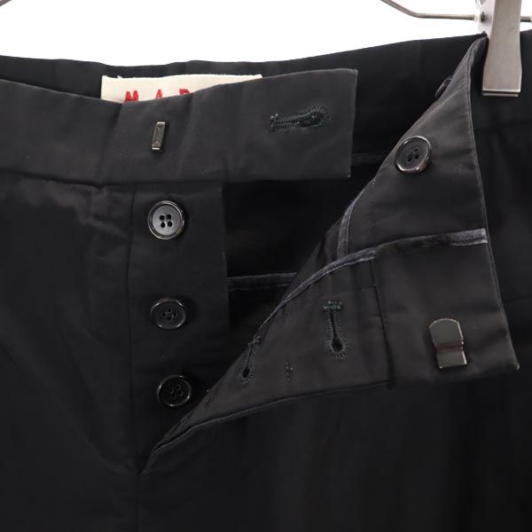 MARNI マルニ イタリア製 クロップドパンツ 38 ブラック系 ボタンフライ レディース