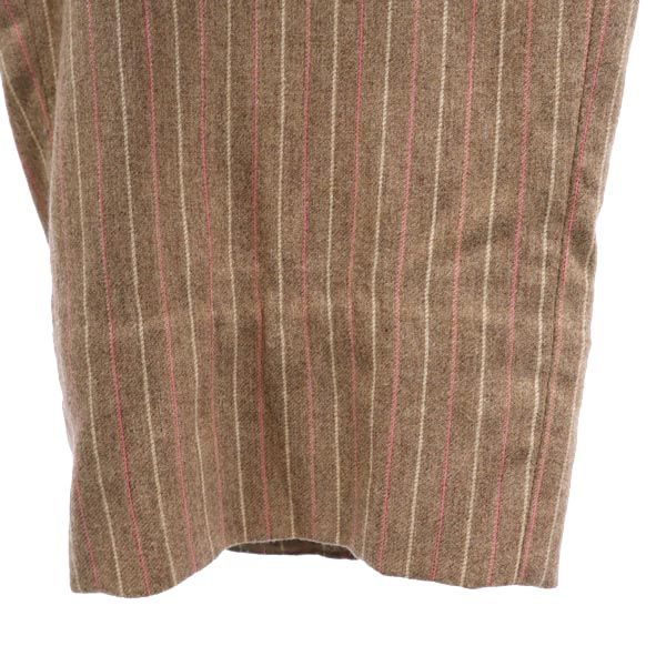 MARCO ZANINI マルコザニーニ イタリア製 ウールブレンド ストライプ柄 スラックスパンツ 46 ベージュ系 レディース