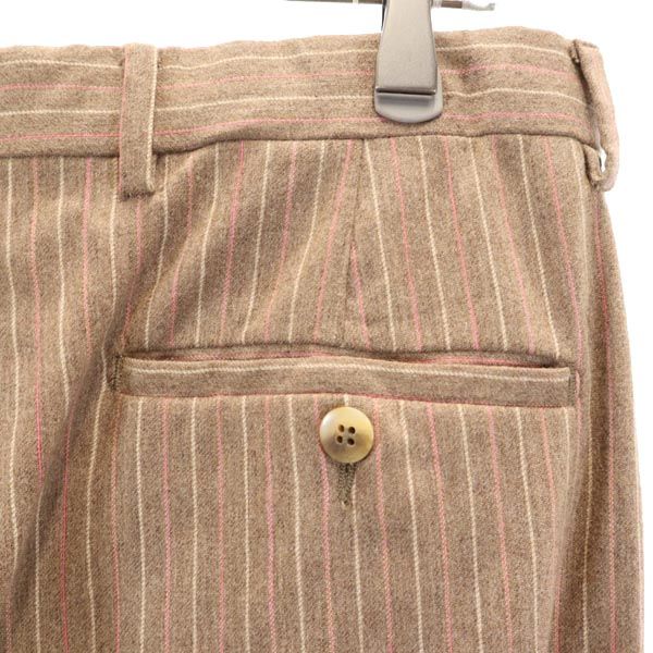MARCO ZANINI マルコザニーニ イタリア製 ウールブレンド ストライプ柄 スラックスパンツ 46 ベージュ系 レディース