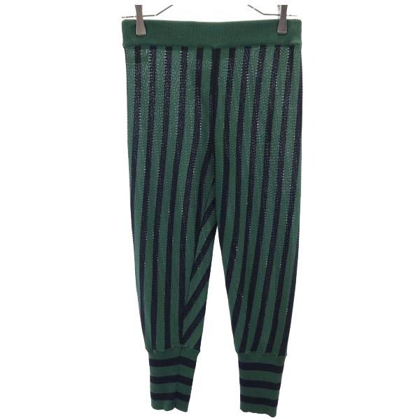 MARNI マルニ イタリア製 ストライプ ニットパンツ 40 グリーン系 レディース