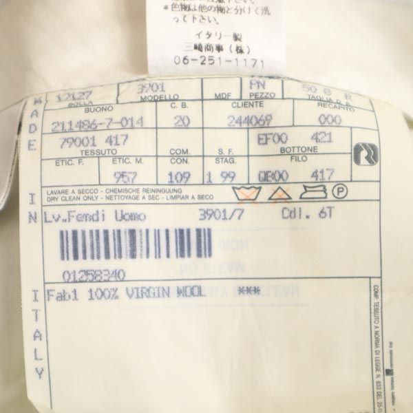 FENDI フェンディ イタリア製 ウール スラックスパンツ 50 グレー系 メンズ