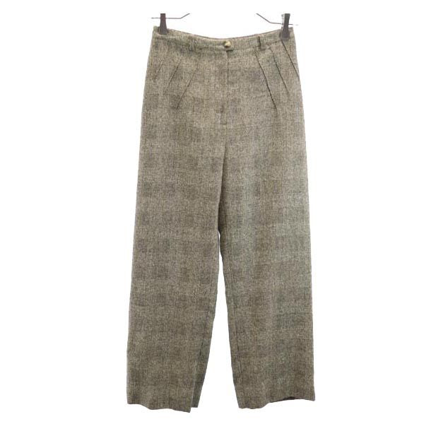 Salvatore Ferragamo サルヴァトーレフェラガモ ウールブレンド ワイドパンツ 38 ブラウン系 レディース