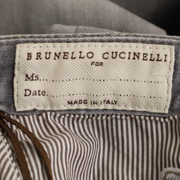 Brunello Cucinelli ブルネロクチネリ イタリア製 テーパードデニムパンツ USA4 グレー系 ジーンズ レディース