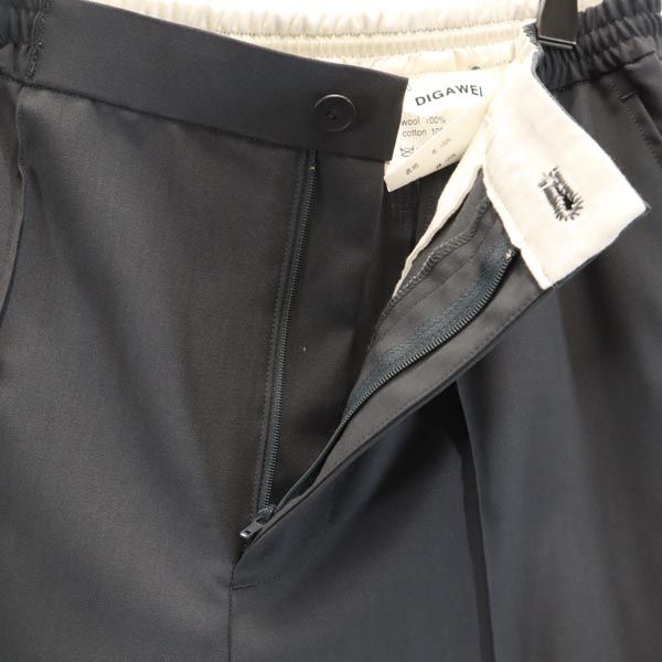 DIGAWEL ディガウェル 日本製 ウールパンツ 3 グレー ウエストゴム メンズ