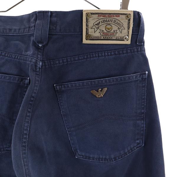 ARMANI JEANS アルマーニジーンズ イタリア製 ストレートデニムパンツ w30 ネイビー系 ボタンフライ ジーンズ メンズ