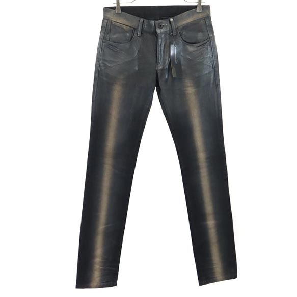 未使用 BLACKBARRETT ブラックバレット 日本製 三陽商会 ストレートデニムパンツ 2 ブラック系 ジーンズ メンズ