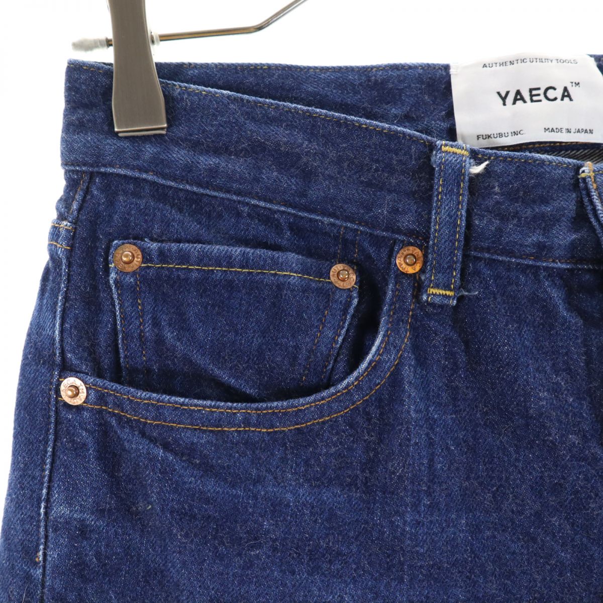 YAECA ヤエカ 日本製 ストレートデニムパンツ W28 ジーパン ボタンフライ レディース