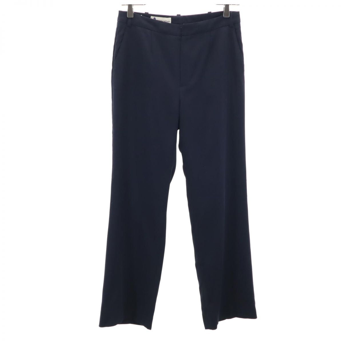 Aquascutum アクアスキュータム 日本製 ウール スラックスパンツ ネイビー レディース