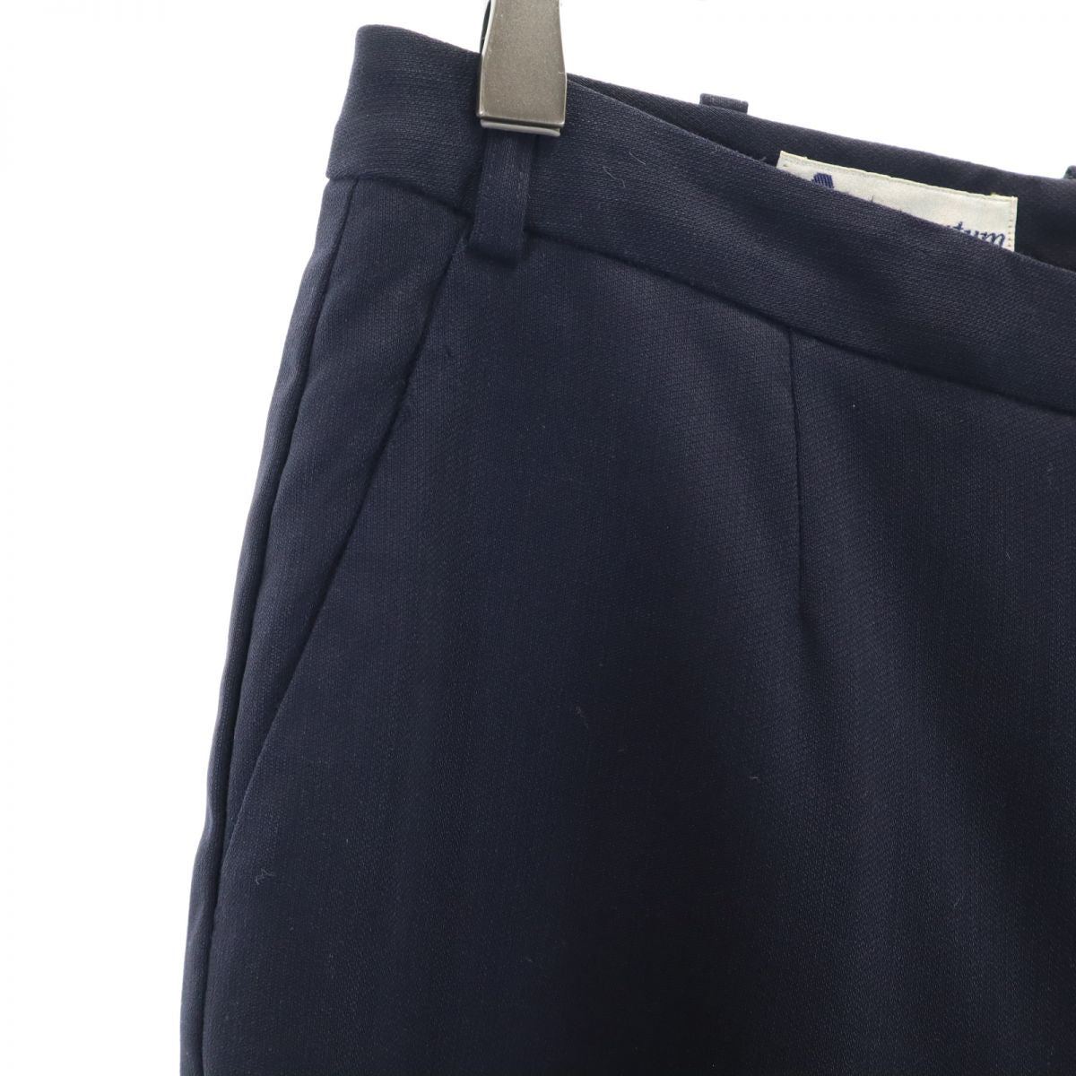 Aquascutum アクアスキュータム 日本製 ウール スラックスパンツ ネイビー レディース