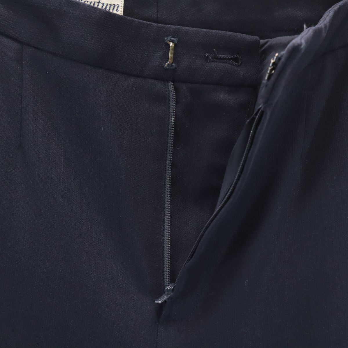 Aquascutum アクアスキュータム 日本製 ウール スラックスパンツ ネイビー レディース