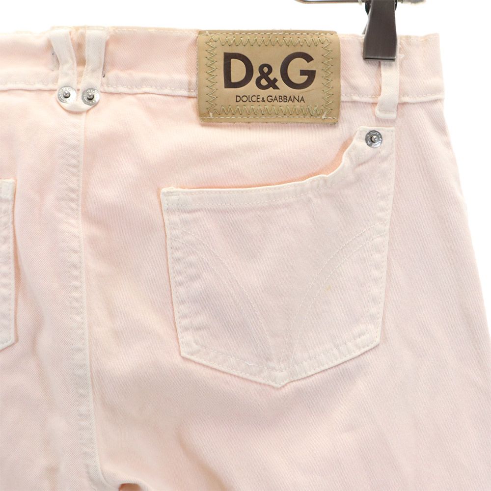 DOLCE&GABBANA ドルチェアンドガッバーナ イタリア製 ブーツカット カーゴパンツ W27 ピンク系 ストレッチ レディース