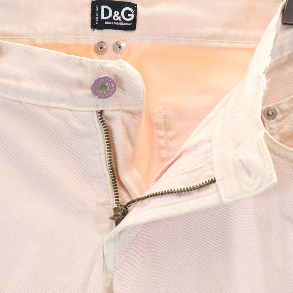 DOLCE&GABBANA ドルチェアンドガッバーナ イタリア製 ブーツカット カーゴパンツ W27 ピンク系 ストレッチ レディース