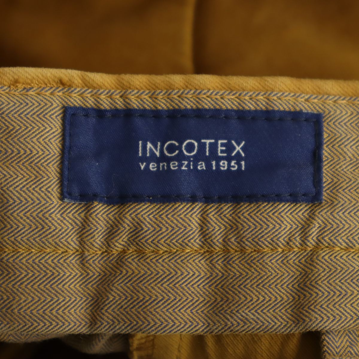 INCOTEX インコテックス SLOW パンツ 46 ブラウン系 ウエストベルト付き メンズ