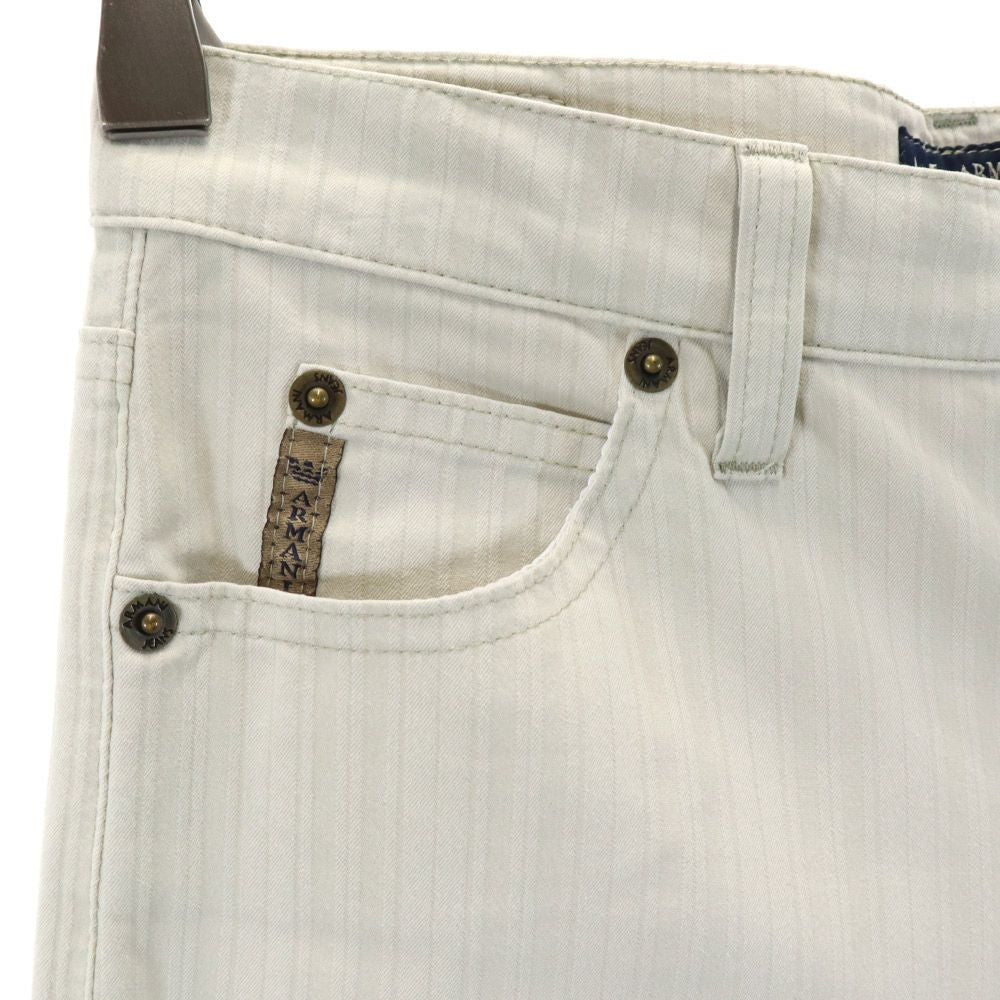 アルマーニジーンズ イタリア製 ストライプ ストレッチパンツ w26 ホワイト系 ARMANI JEANS レディース