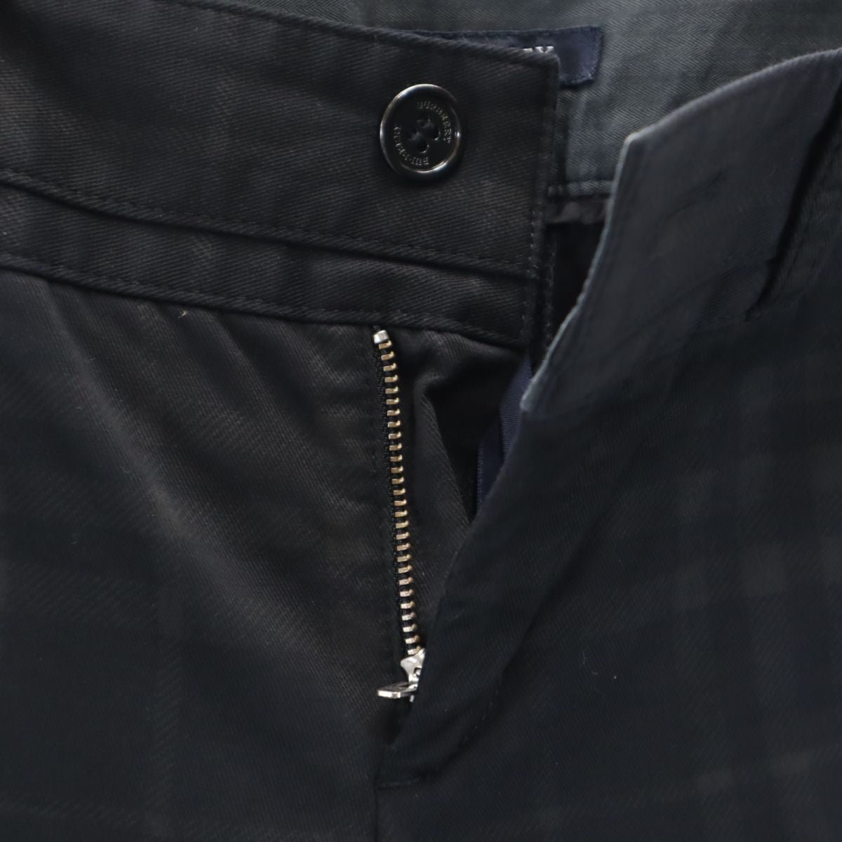 BURBERRY バーバリー 三陽商会 日本製 チェック柄 ロングパンツ 38 黒系 ストレッチ メンズ