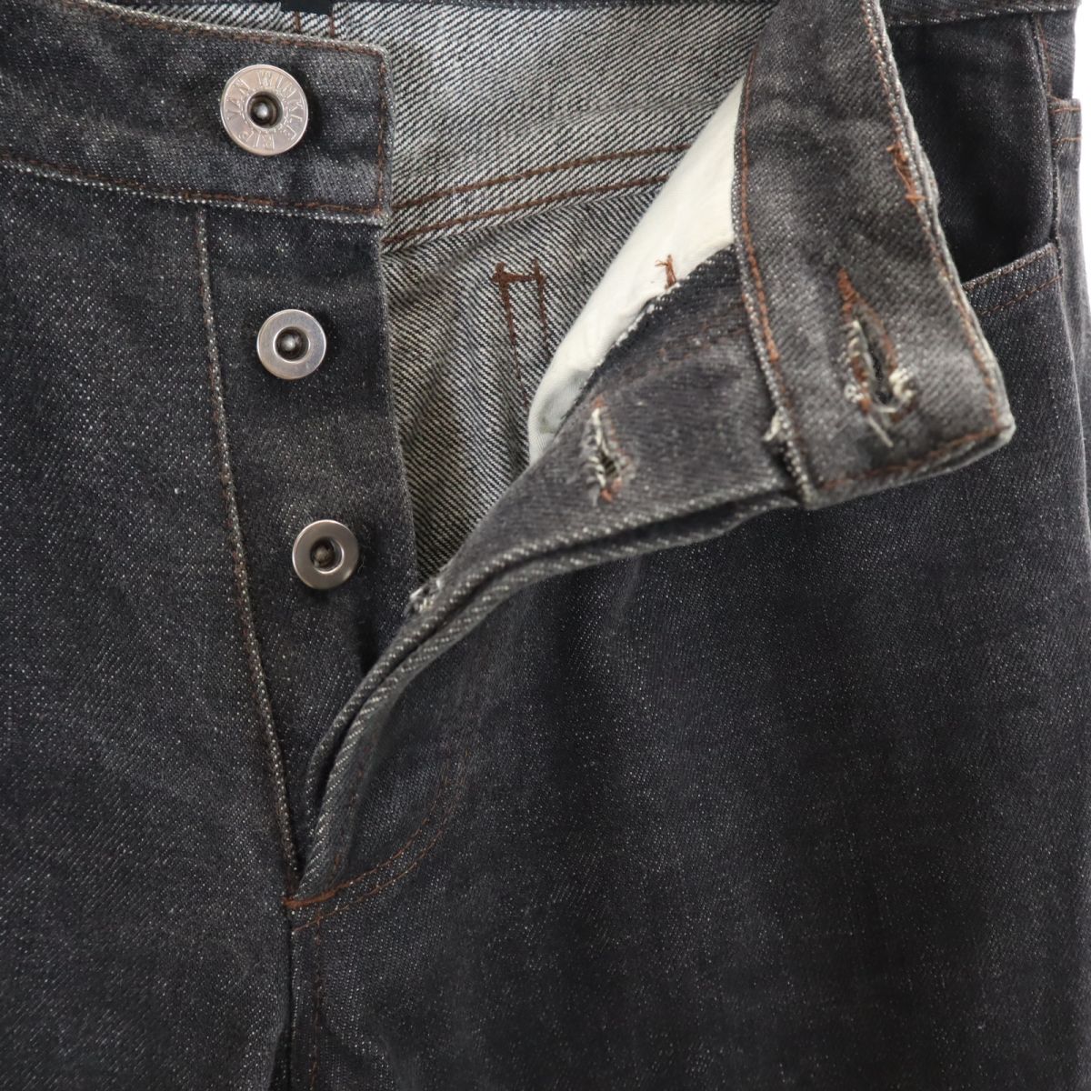 ripvanwinkle リップヴァンウィンクル 日本製 ブーツカットデニムパンツ W28 グレー系 ボタンフライ メンズ