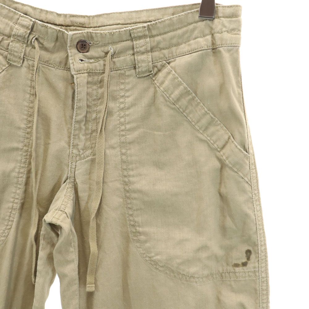 patagonia パタゴニア アウトドア ヘンプブレンド ロングパンツ 4 カーキ系 ウエスト紐 レディース