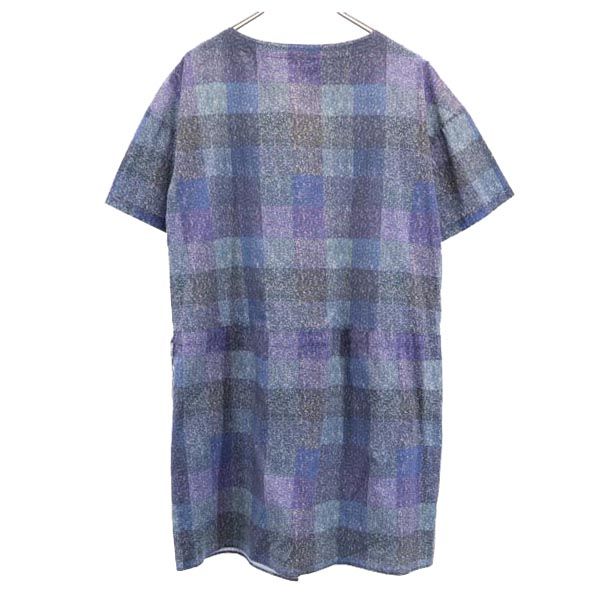 MACKINTOSH PHILOSOPHY マッキントッシュフィロソフィー 総柄 半袖 ワンピース 38 ブルー系 レディース