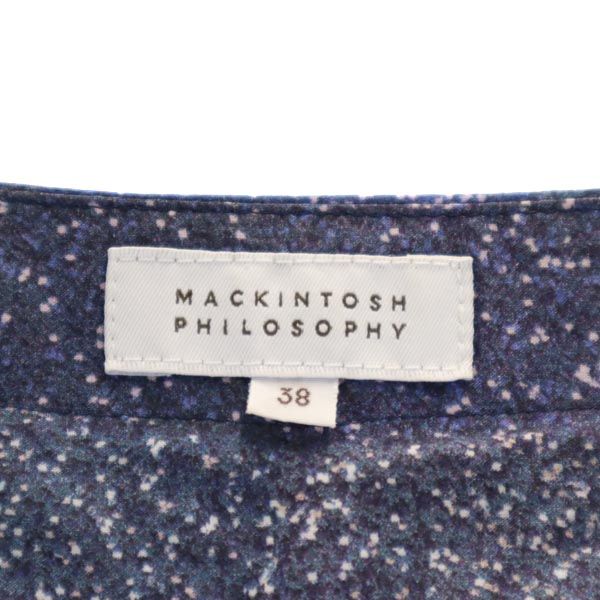 MACKINTOSH PHILOSOPHY マッキントッシュフィロソフィー 総柄 半袖 ワンピース 38 ブルー系 レディース