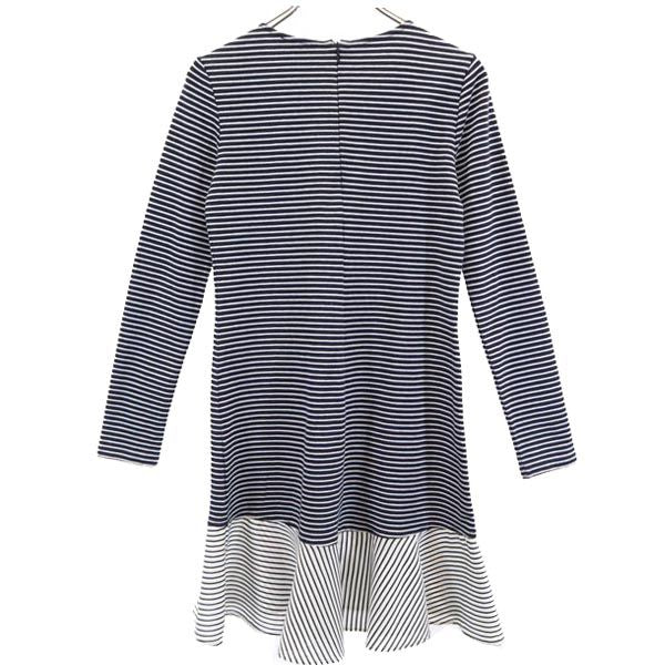 MAX&CO マックスアンドコー ボーダー 長袖 ワンピース S ネイビー系 バックジップ レディース