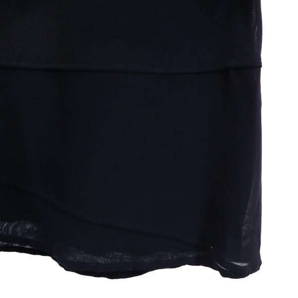 JIL SANDER ジルサンダー イタリア製 ウール 半袖 ワンピース 40 ネイビー系 サイドジップ レディース