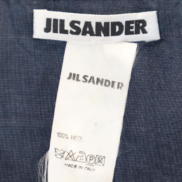 JIL SANDER ジルサンダー イタリア製 ウール 半袖 ワンピース 40 ネイビー系 サイドジップ レディース